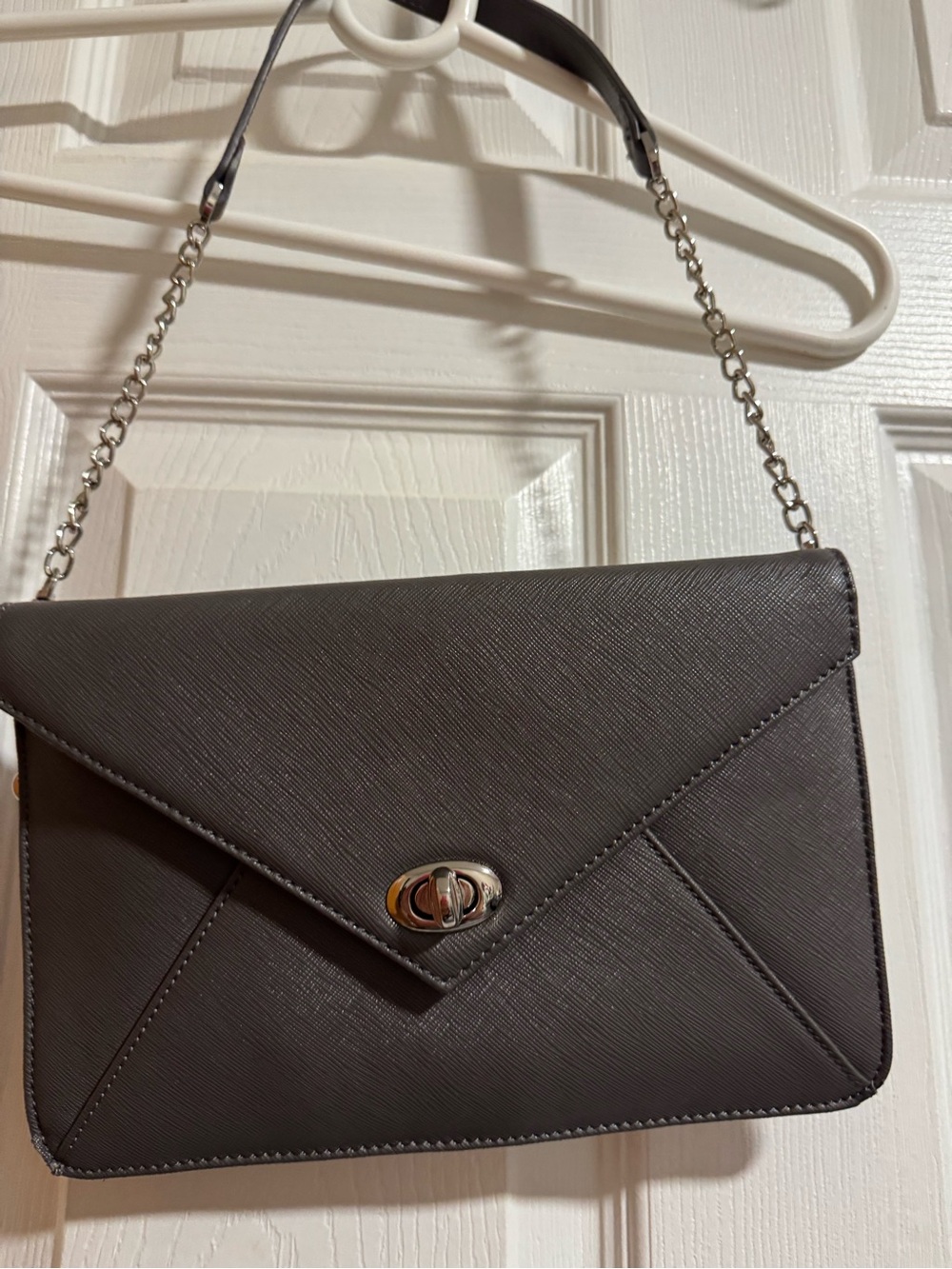 Sorial Black Envelope Mini Bag with Silver Chain